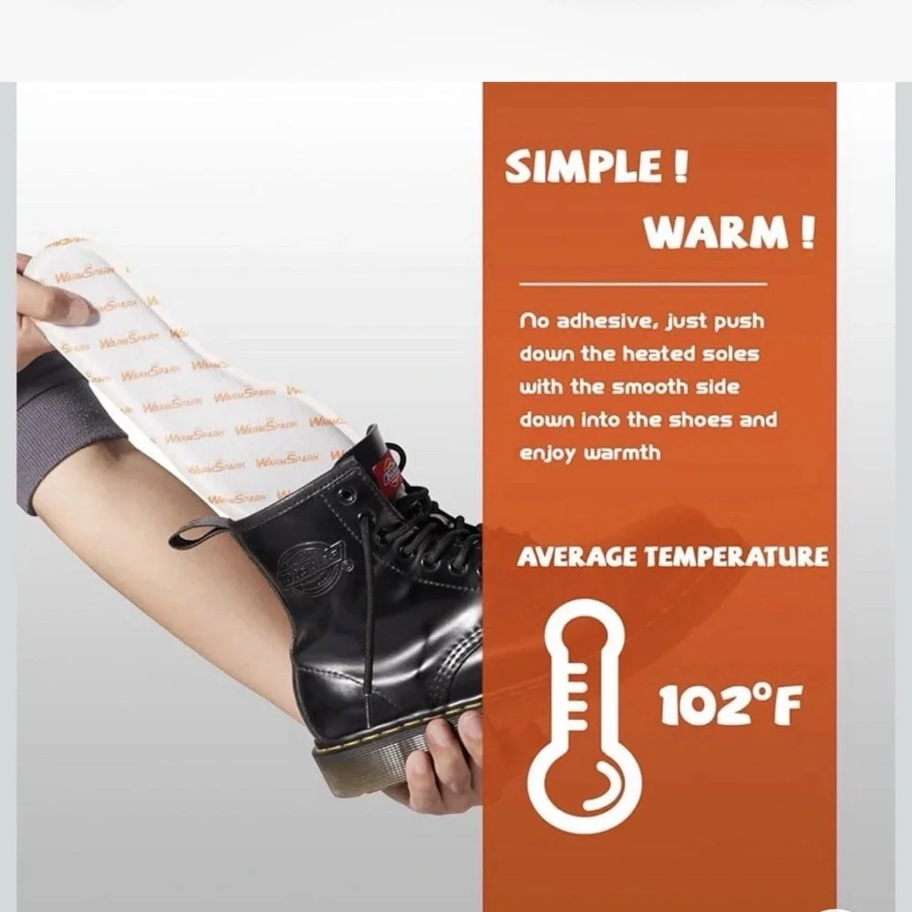 WarmSpark Insole Feet Warmers 5 Pack - 10 Hours Warm Feet Medium (lot of 2=10)